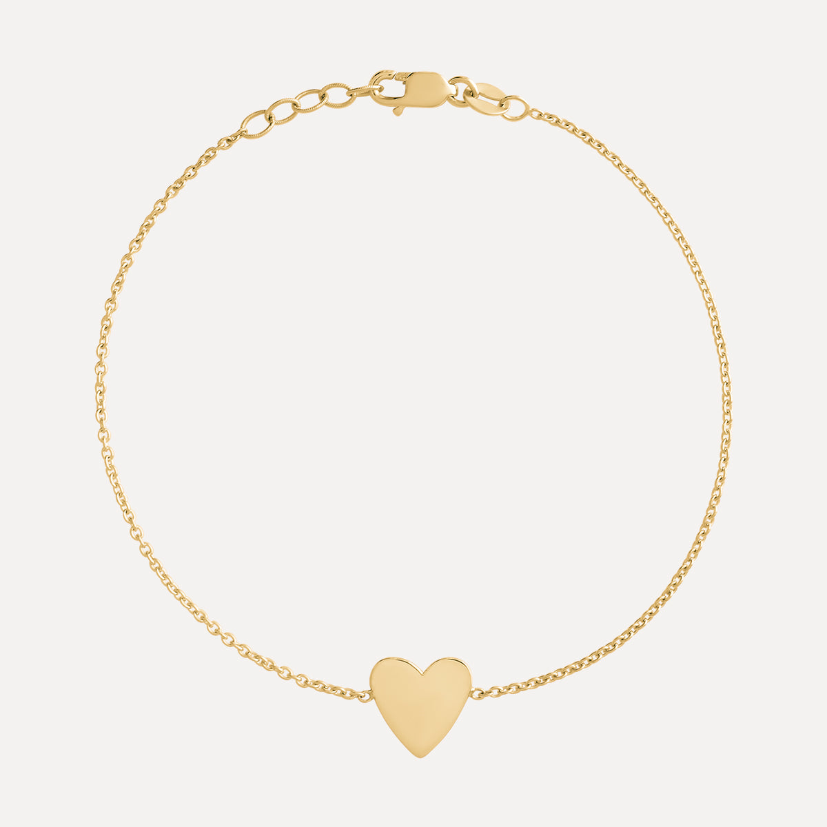 Personalized Heart Disc & 2 Letter Bracelet in 14k Gold